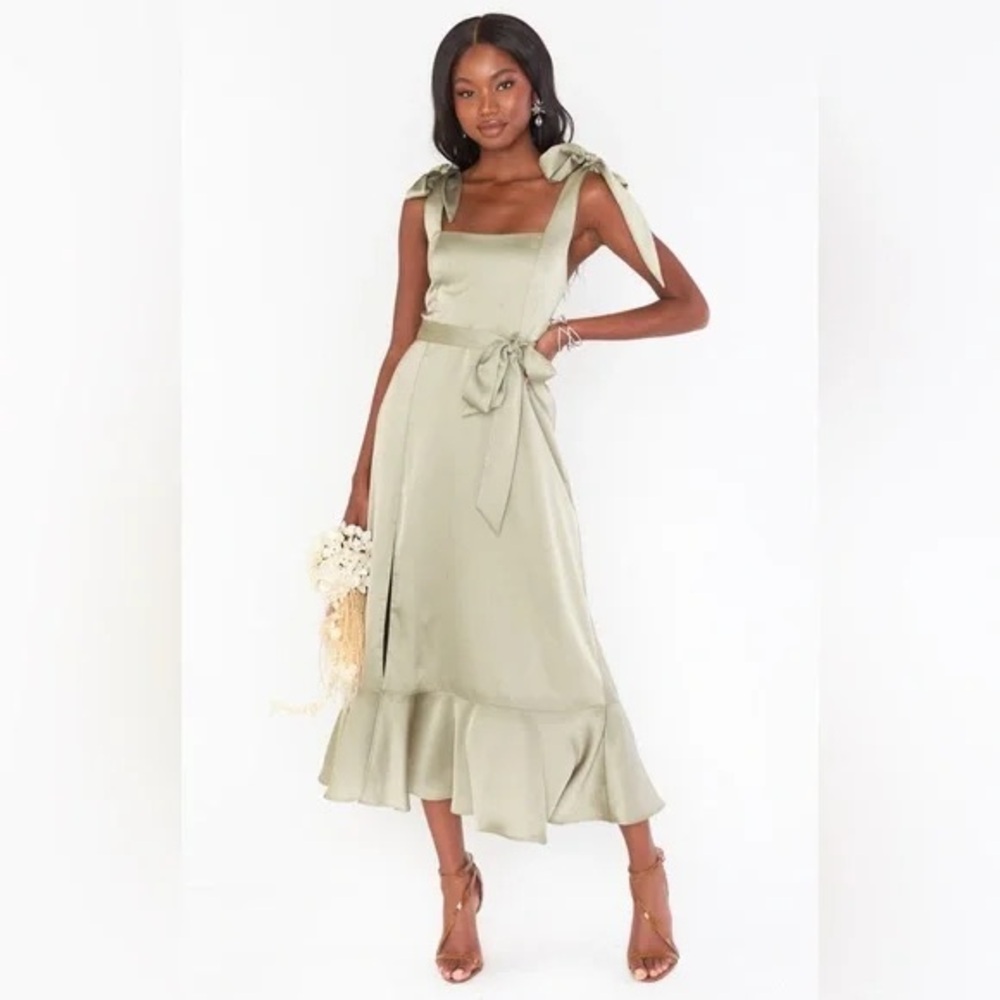 Show Me Your MuMu Sage Bow Midi Dress